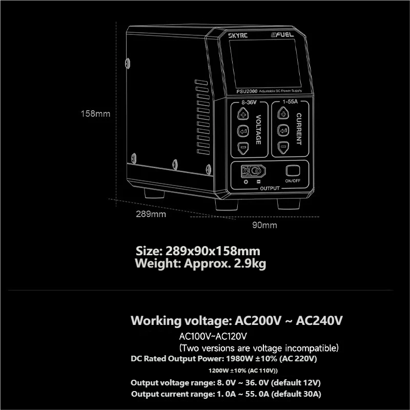 SKYRC PSU2000 1980W Adjustable - Drone Battery Charger recension och pris