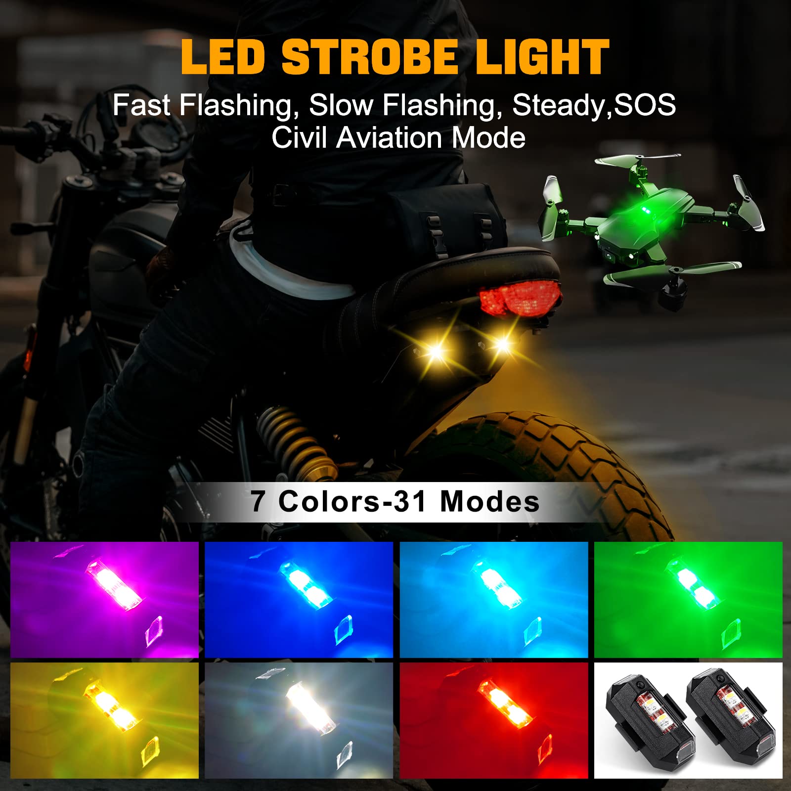 Motorcycle Lights Drone Strobe - Drone Strobe Light recension och pris