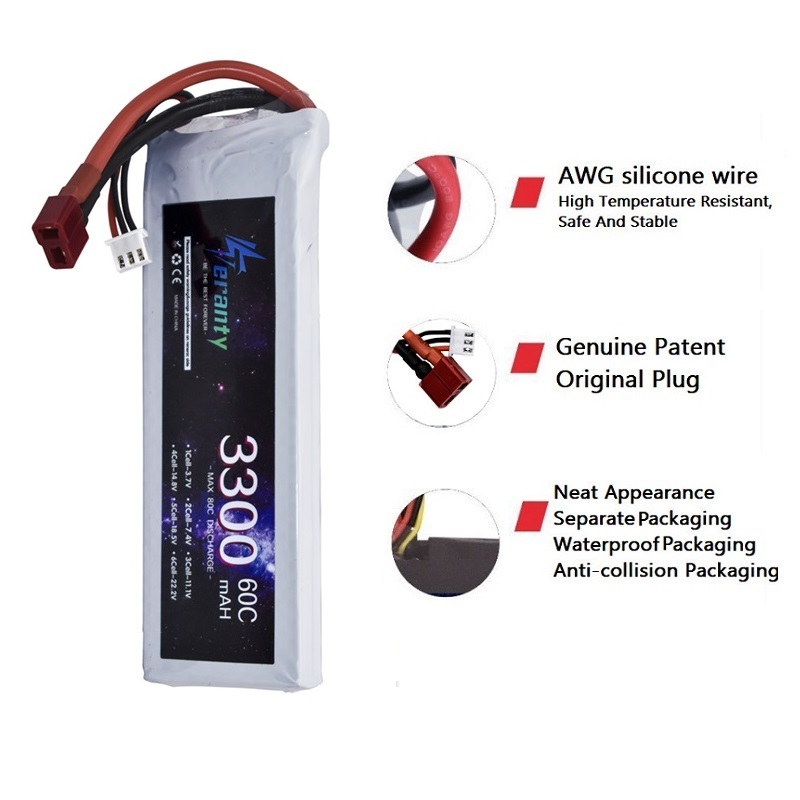 2S 7.4V LiPo Battery 3300mAh 6 - Drone Battery Adapter recension och pris